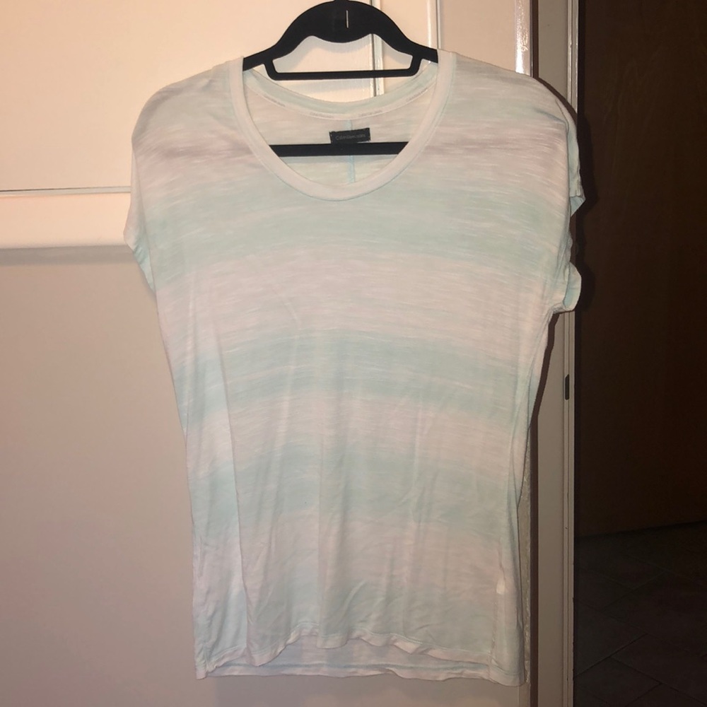 Calvin Klein Jeans turquoise and white long Tee